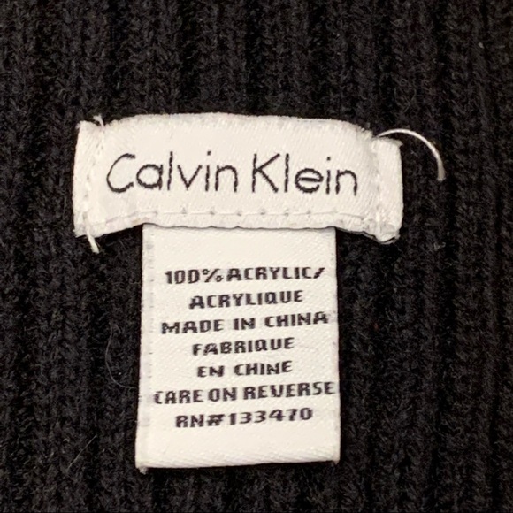 Calvin Klein‎ Black & Gray Acrylic Scarf - Picture 4 of 6